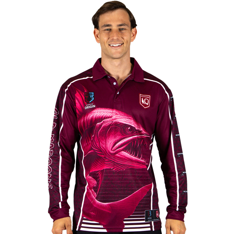 QLD Maroons 'Barracuda' Fishing Shirt - Adult