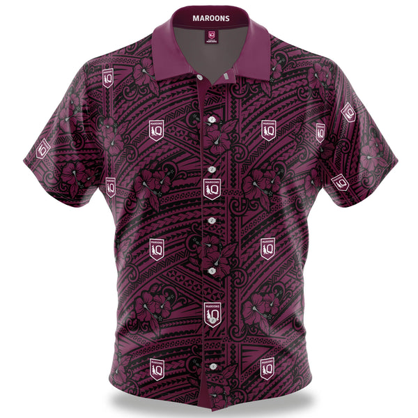 QLD Maroons Tribal Button Up Shirt