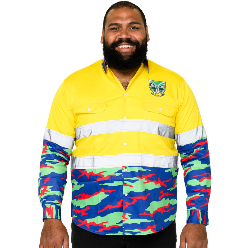 NRL Warriors 'Camo' Hi-Vis Work Shirt